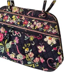 Vera Bradley Ribbons Navy Blue Multicolor Floral Shoulder Bag Purse Boho Cottage